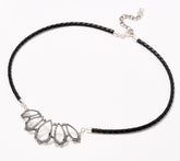 American West Braided Leather & Sterling Silver Teardrop Necklace